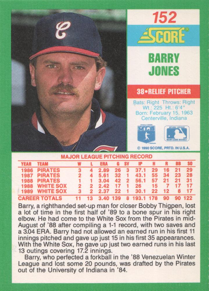 Barry Jones  baseball card collectible - Main Image 2