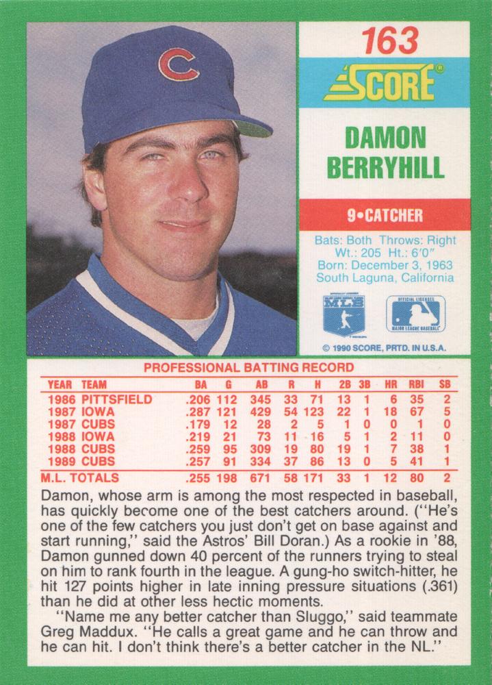 Damon Berryhill  baseball card collectible - Main Image 2
