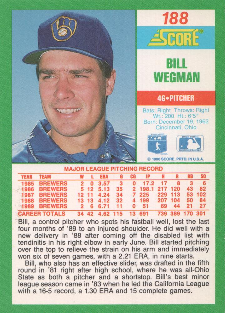 Bill Wegman  baseball card collectible - Main Image 2