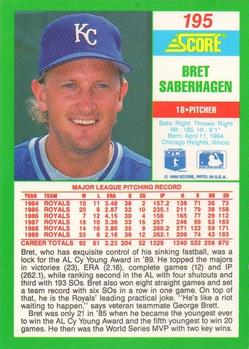 Bret Saberhagen  baseball card collectible - Main Image 2
