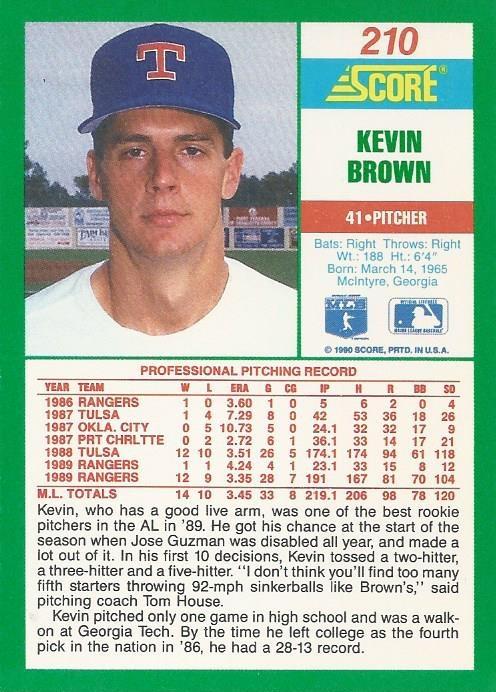 Kevin Brown  baseball card collectible - Main Image 2