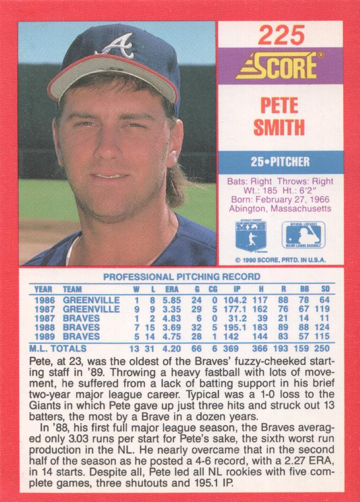 Pete Smith  baseball card collectible - Main Image 2