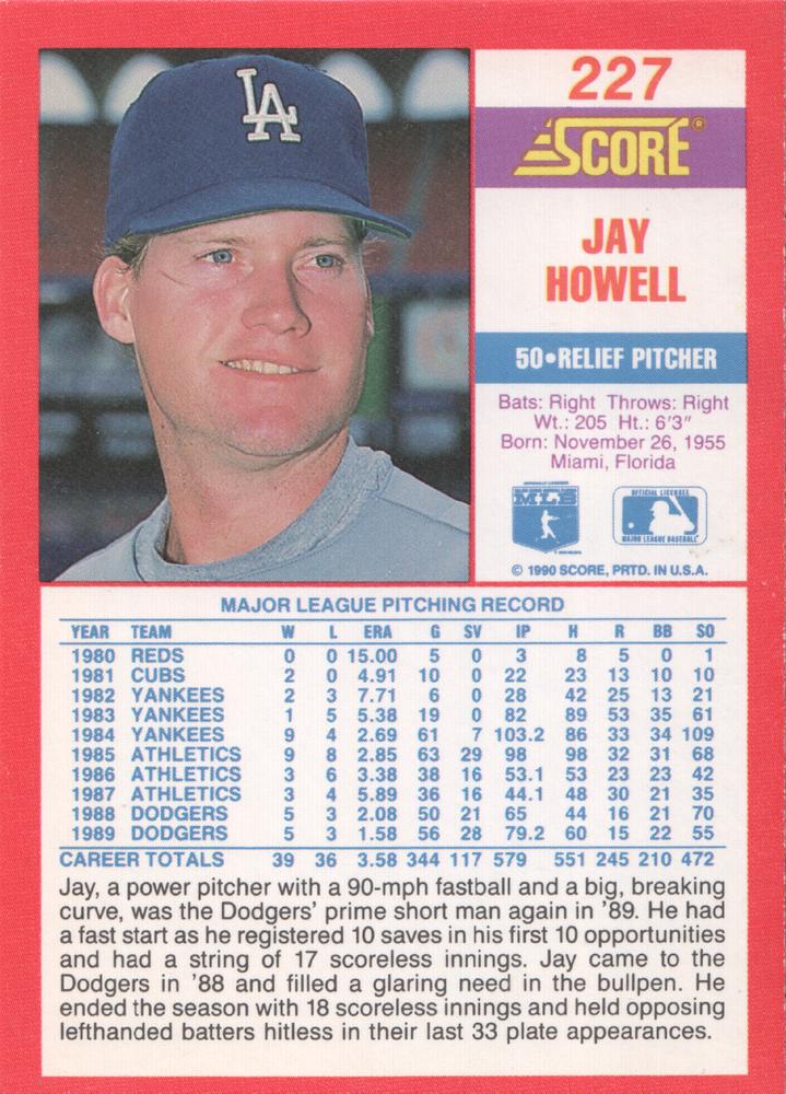 Jay Howell  baseball card collectible - Main Image 2