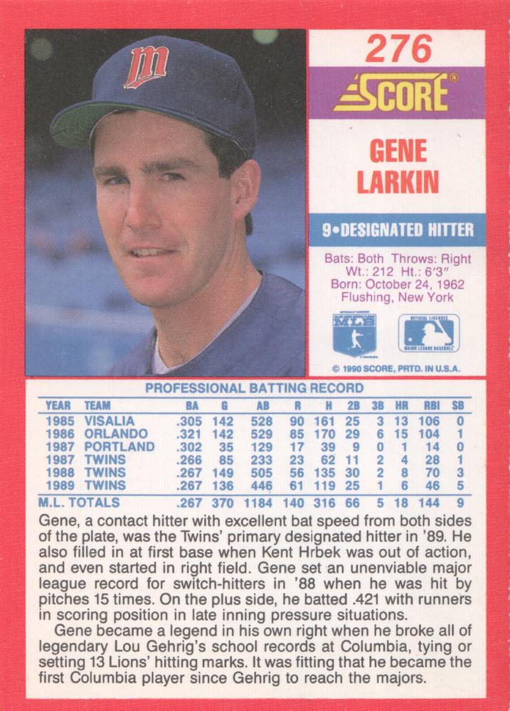 Gene Larkin  baseball card collectible - Main Image 2