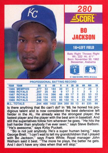 Bo Jackson  baseball card collectible - Main Image 2