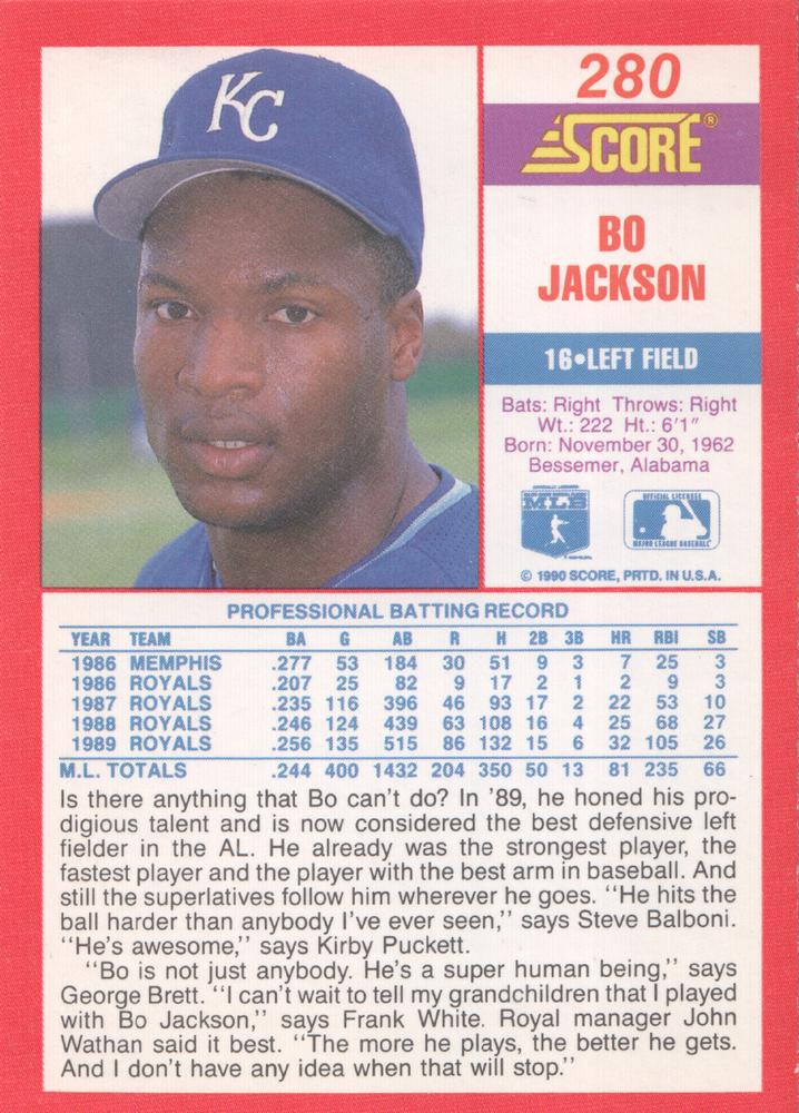 Bo Jackson  baseball card collectible - Main Image 2