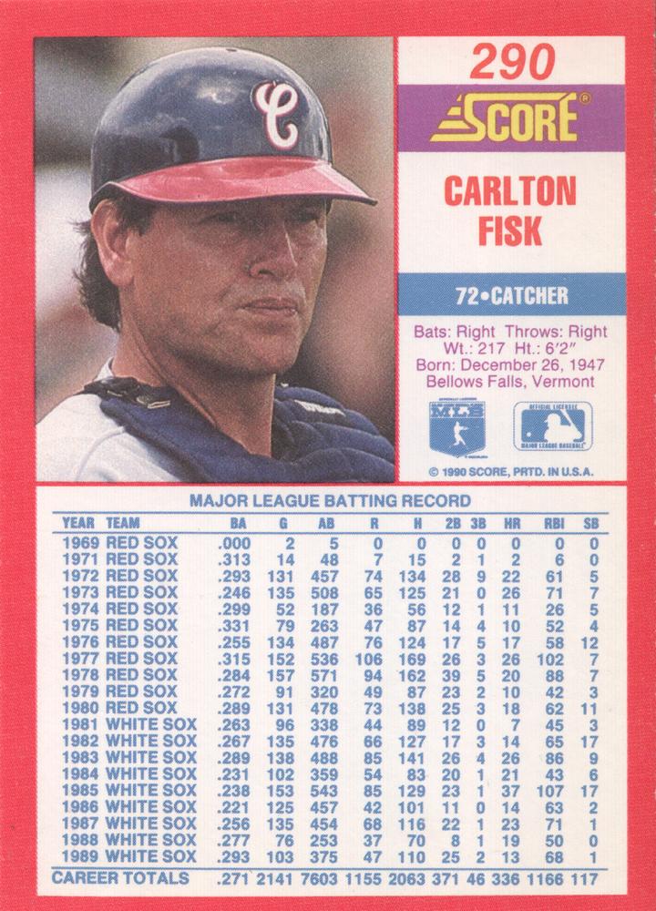 Carlton Fisk  baseball card collectible - Main Image 2