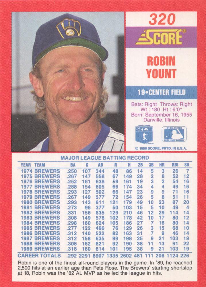 Robin Yount  baseball card collectible - Main Image 2