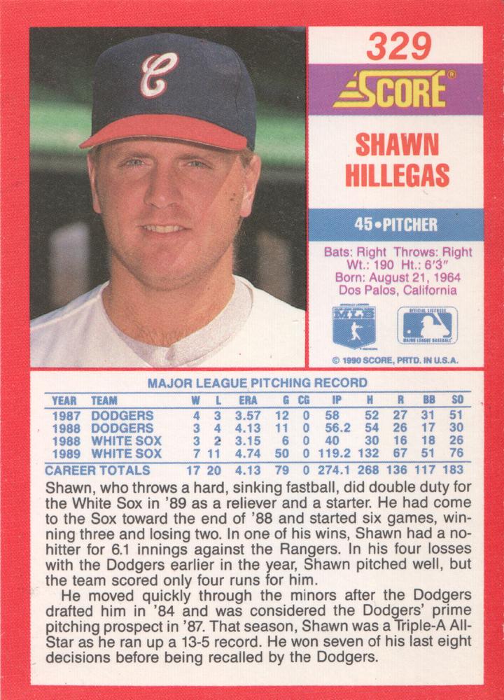 Shawn Hillegas  baseball card collectible - Main Image 2