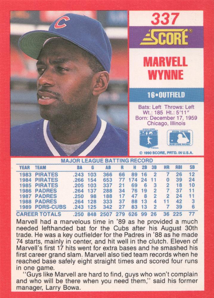 Marvell Wynne  baseball card collectible - Main Image 2