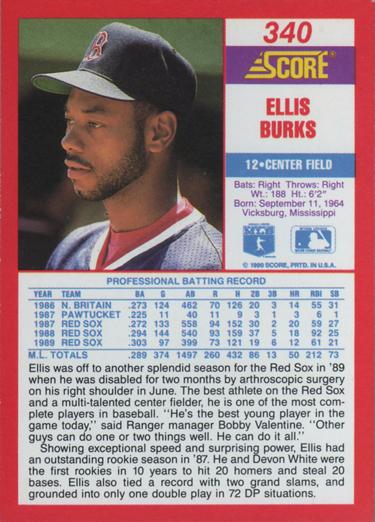 Ellis Burks  baseball card collectible - Main Image 2