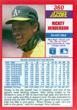 Rickey Henderson  baseball card collectible - Main Image 2