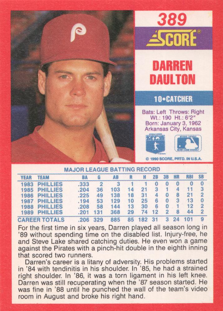 Darren Daulton  baseball card collectible - Main Image 2