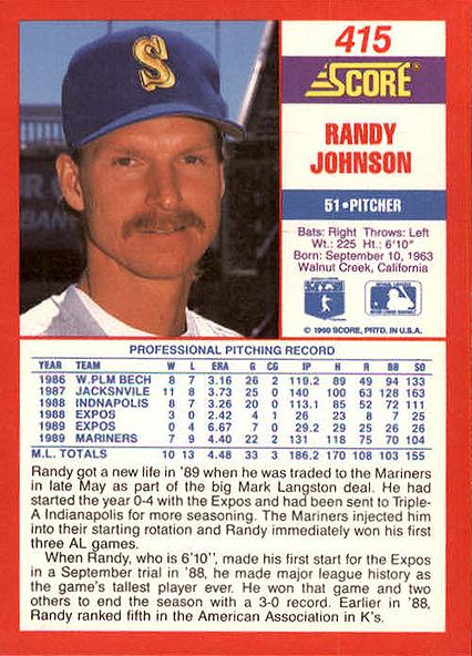 Randy Johnson  baseball card collectible - Main Image 2