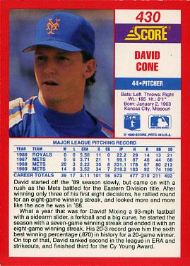 David Cone  baseball card collectible - Main Image 2