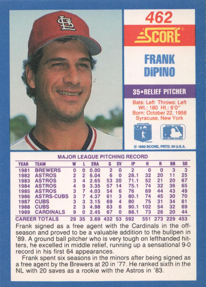 Frank DiPino  baseball card collectible - Main Image 2