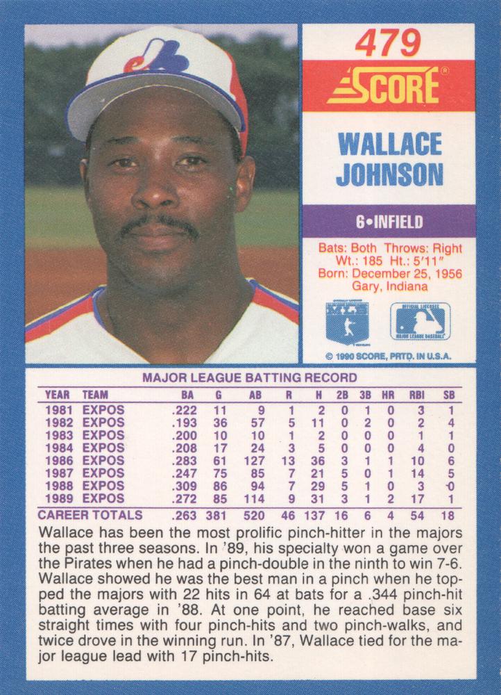 Wallace Johnson  baseball card collectible - Main Image 2