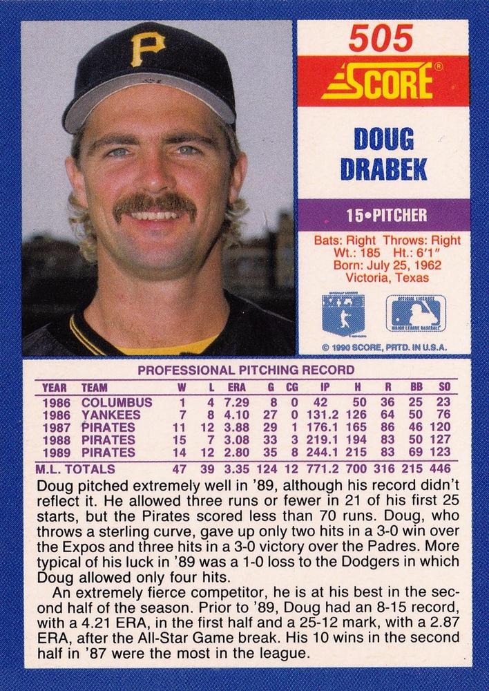 Doug Drabek  baseball card collectible - Main Image 2