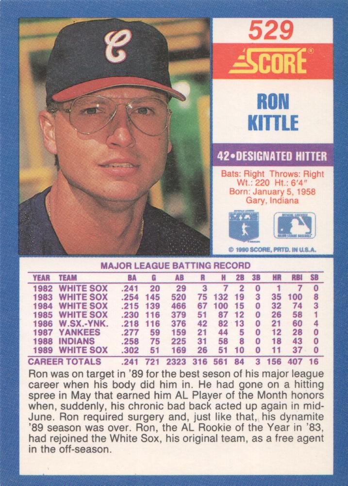 Ron Kittle  baseball card collectible - Main Image 2