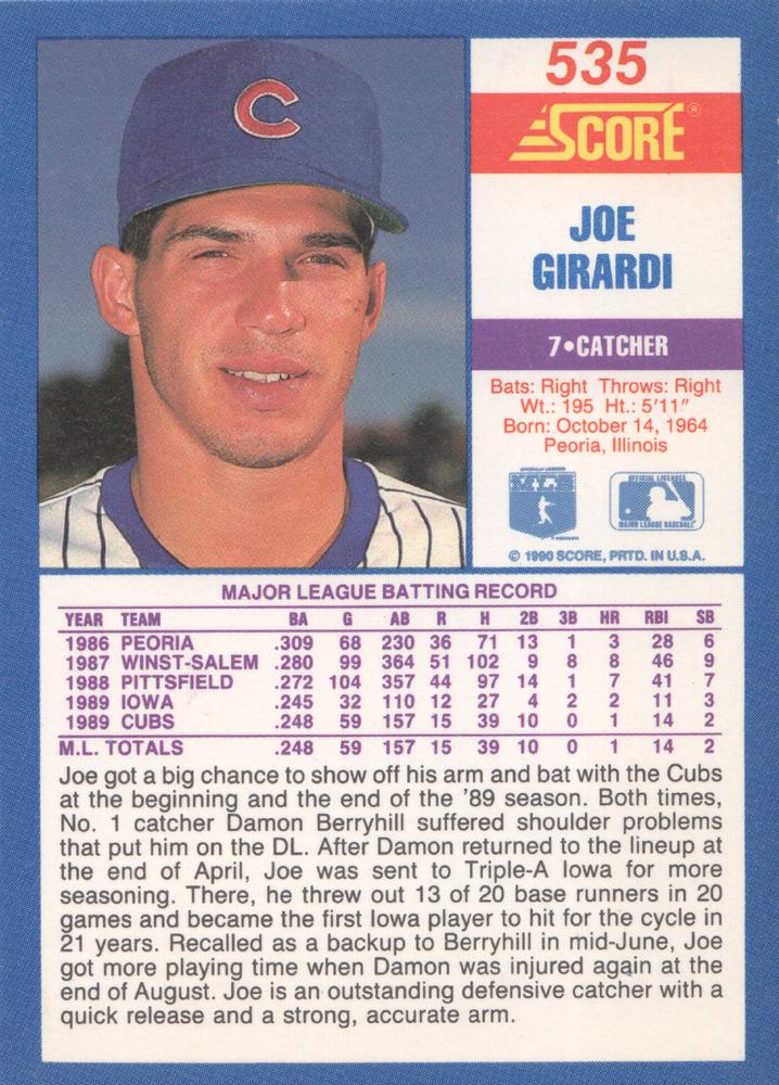 Joe Girardi  baseball card collectible - Main Image 2