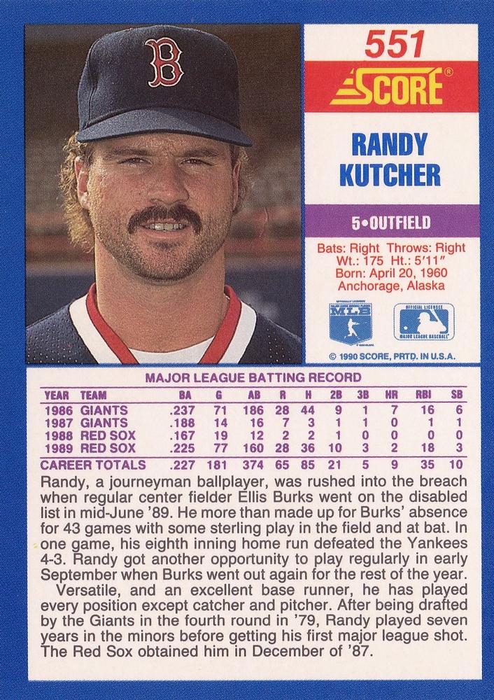 Randy Kutcher  baseball card collectible - Main Image 2