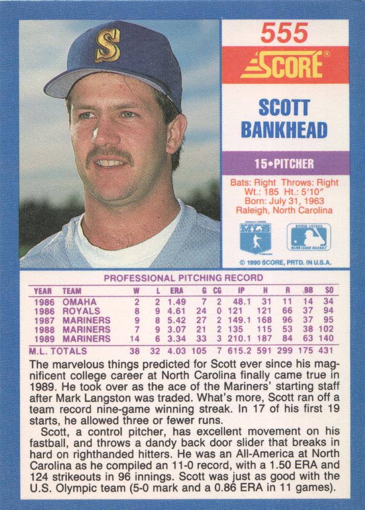 Scott Bankhead  baseball card collectible - Main Image 2
