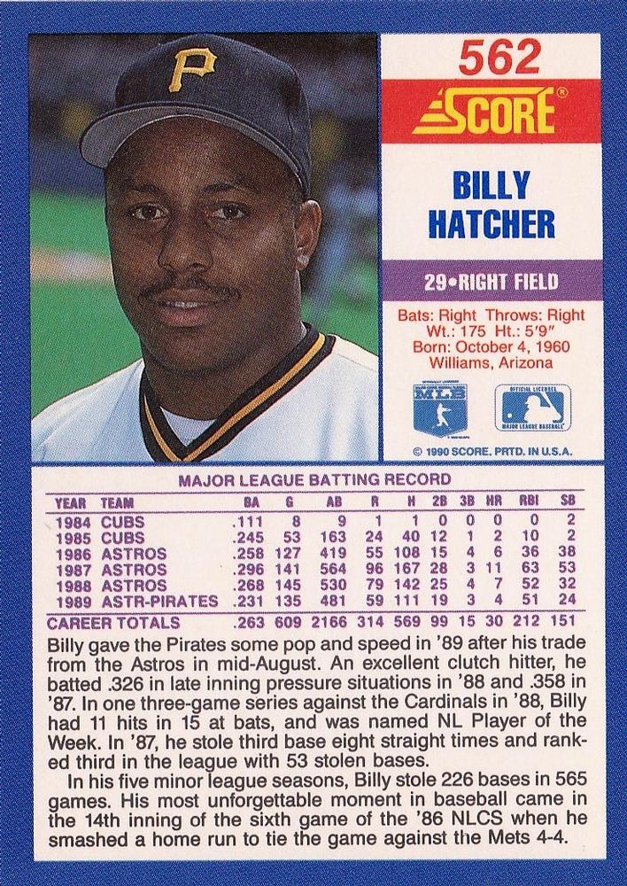 Billy Hatcher  baseball card collectible - Main Image 2
