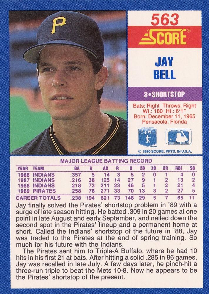 Jay Bell  baseball card collectible - Main Image 2
