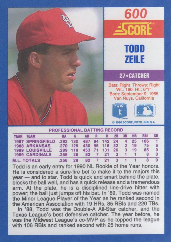 Todd Zeile  baseball card collectible - Main Image 2