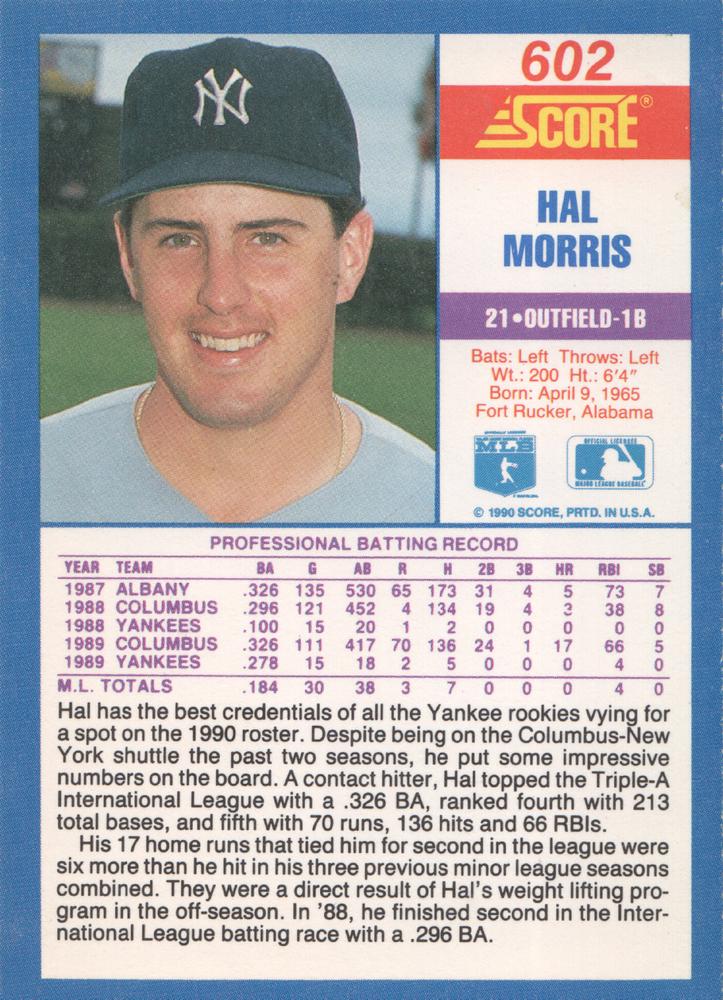Hal Morris  baseball card collectible - Main Image 2