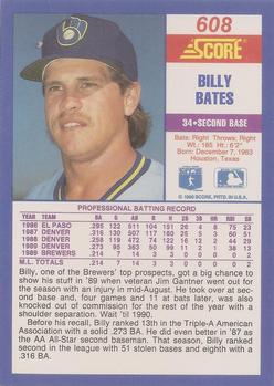 Billy Bates  baseball card collectible - Main Image 2