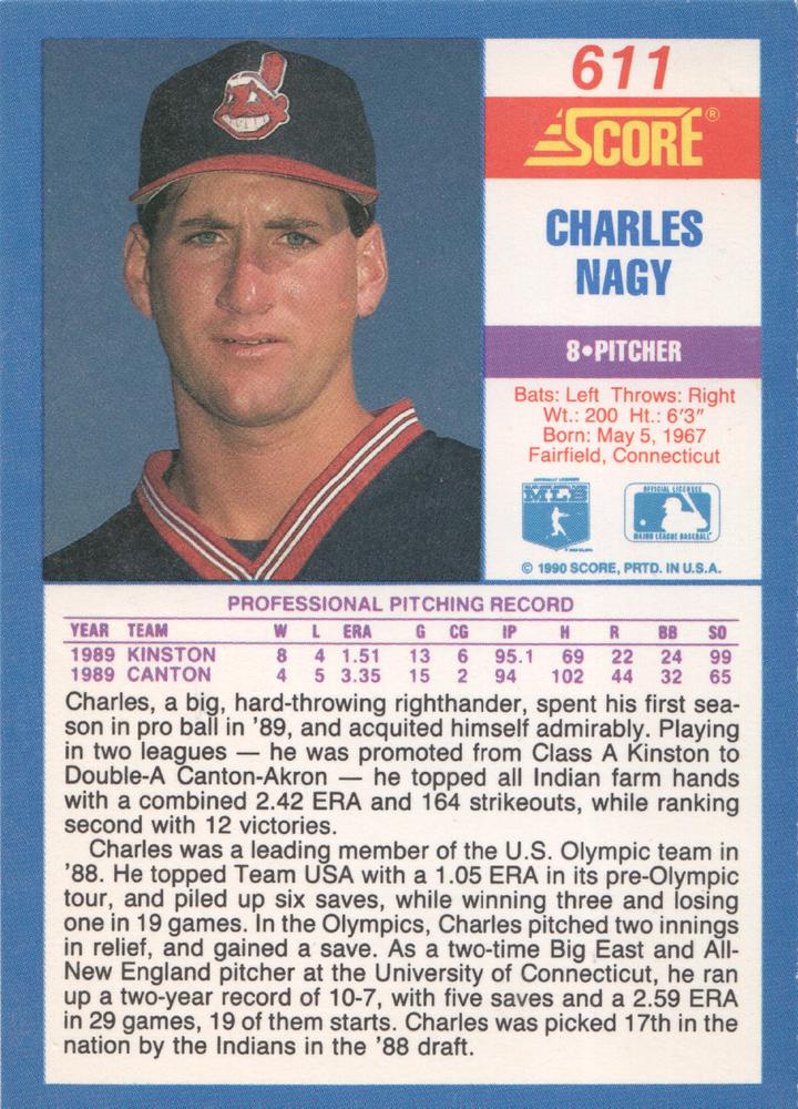 Charles Nagy  baseball card collectible - Main Image 2