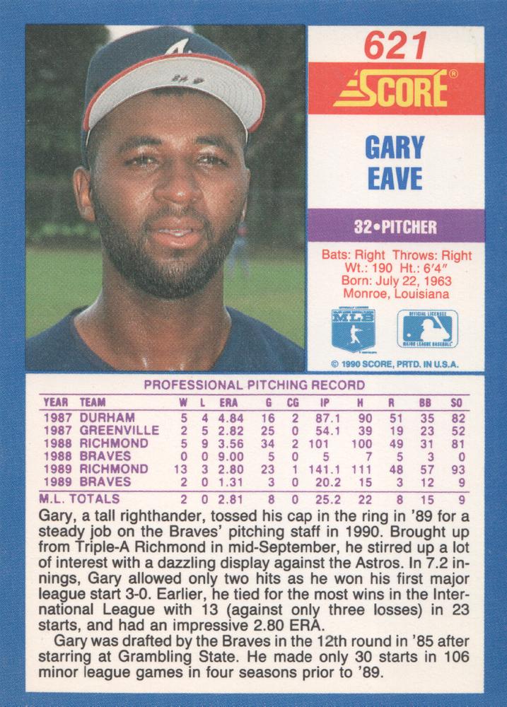 Gary Eave  baseball card collectible - Main Image 2