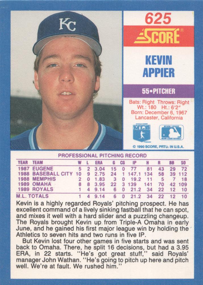 Kevin Appier  baseball card collectible - Main Image 2