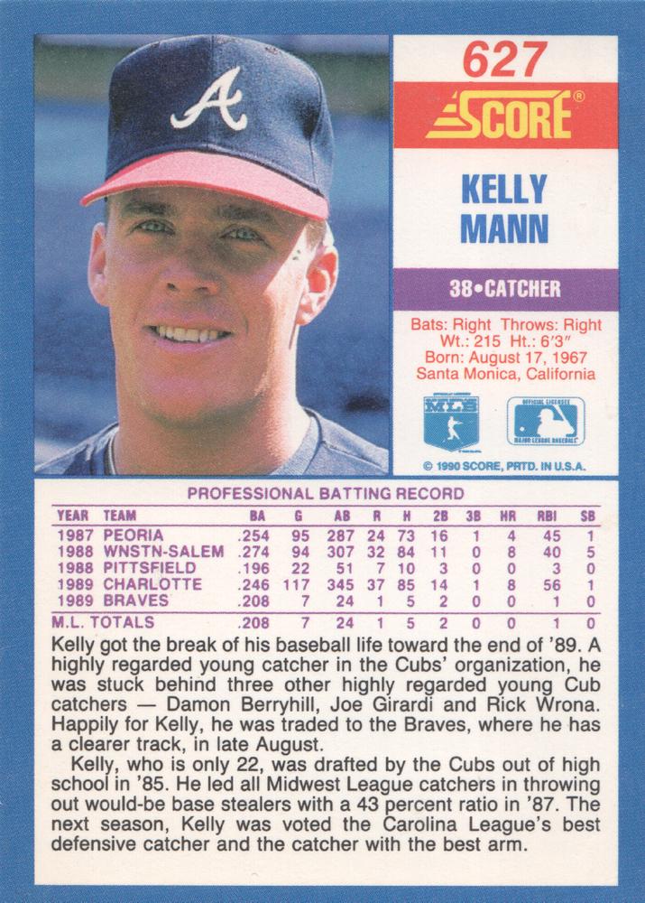 Kelly Mann  baseball card collectible - Main Image 2