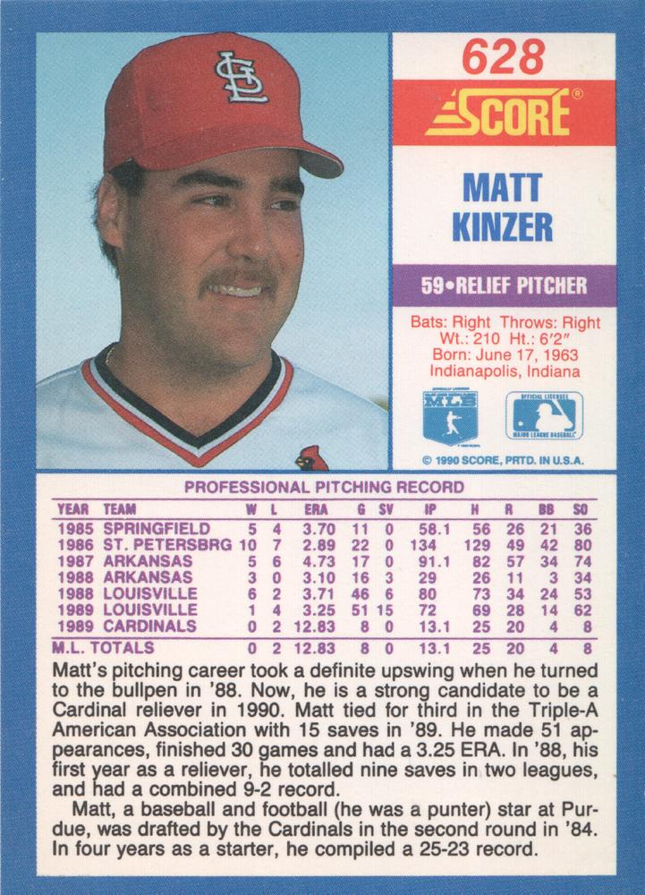 Matt Kinzer  baseball card collectible - Main Image 2