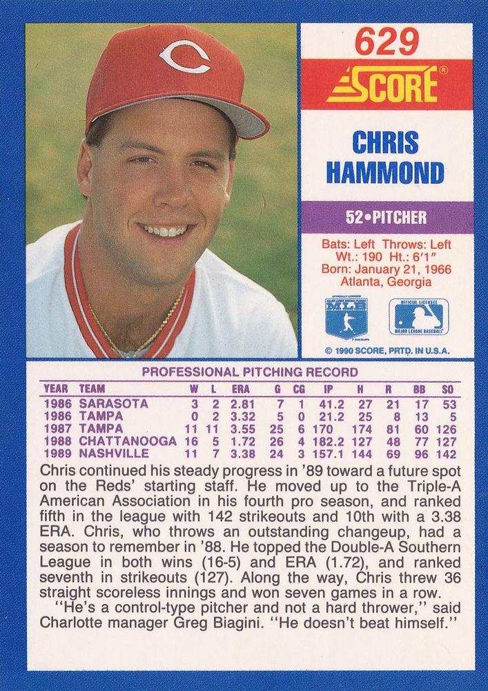 Chris Hammond  baseball card collectible - Main Image 2