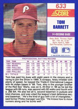 Tom Barrett  baseball card collectible - Main Image 2