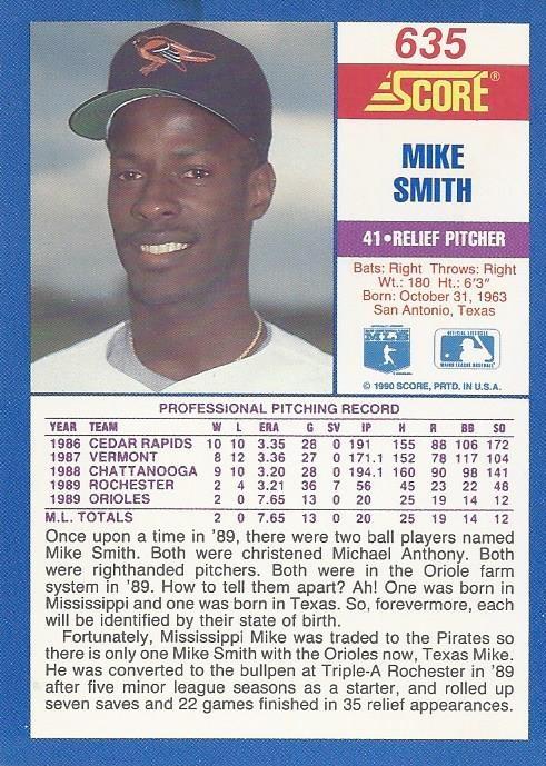 Mike Smith  baseball card collectible - Main Image 2