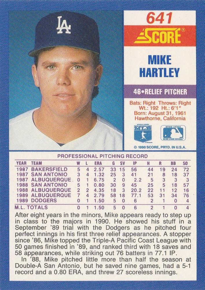 Mike Hartley  baseball card collectible - Main Image 2