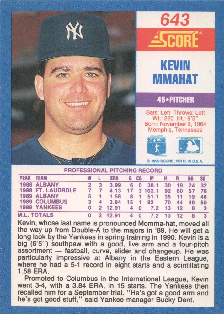 Kevin Mmahat  baseball card collectible - Main Image 2