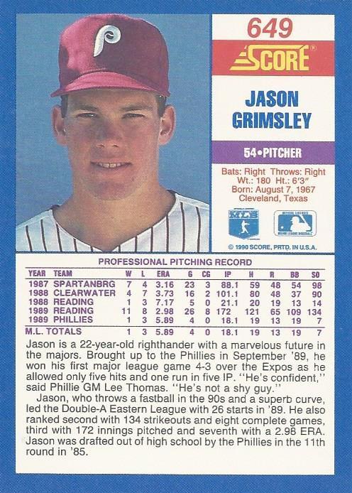 Jason Grimsley  baseball card collectible - Main Image 2