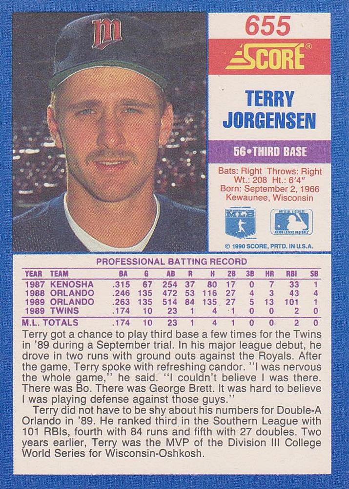Terry Jorgensen  baseball card collectible - Main Image 2