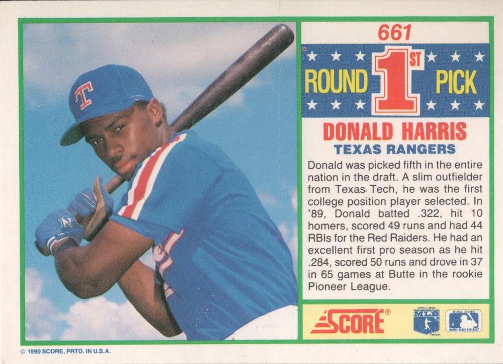 Donald Harris  baseball card collectible - Main Image 2