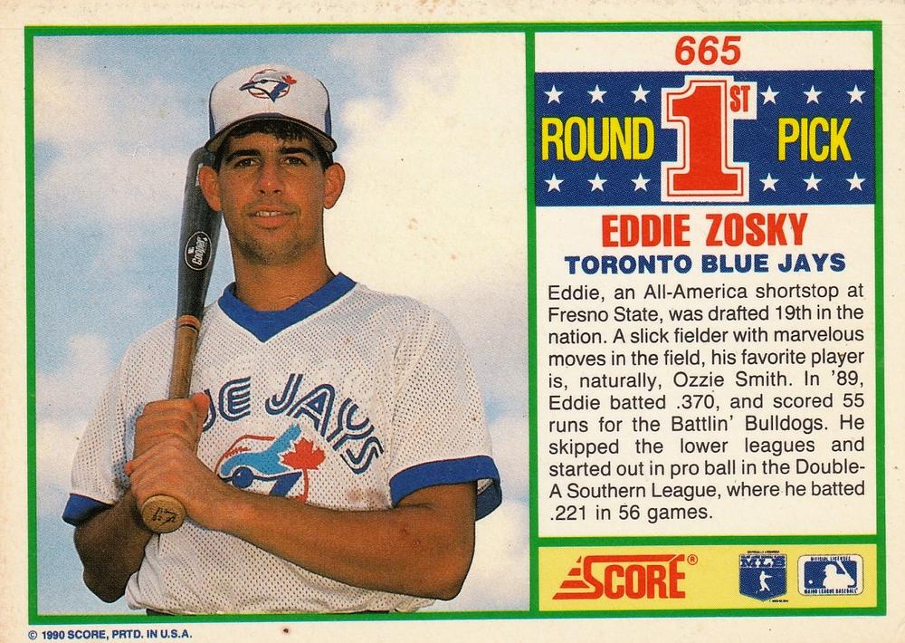 Eddie Zosky  baseball card collectible - Main Image 2