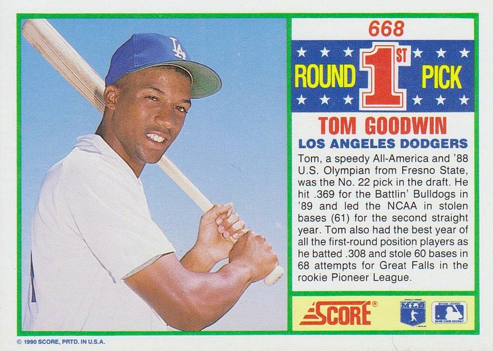 Tom Goodwin  baseball card collectible - Main Image 2