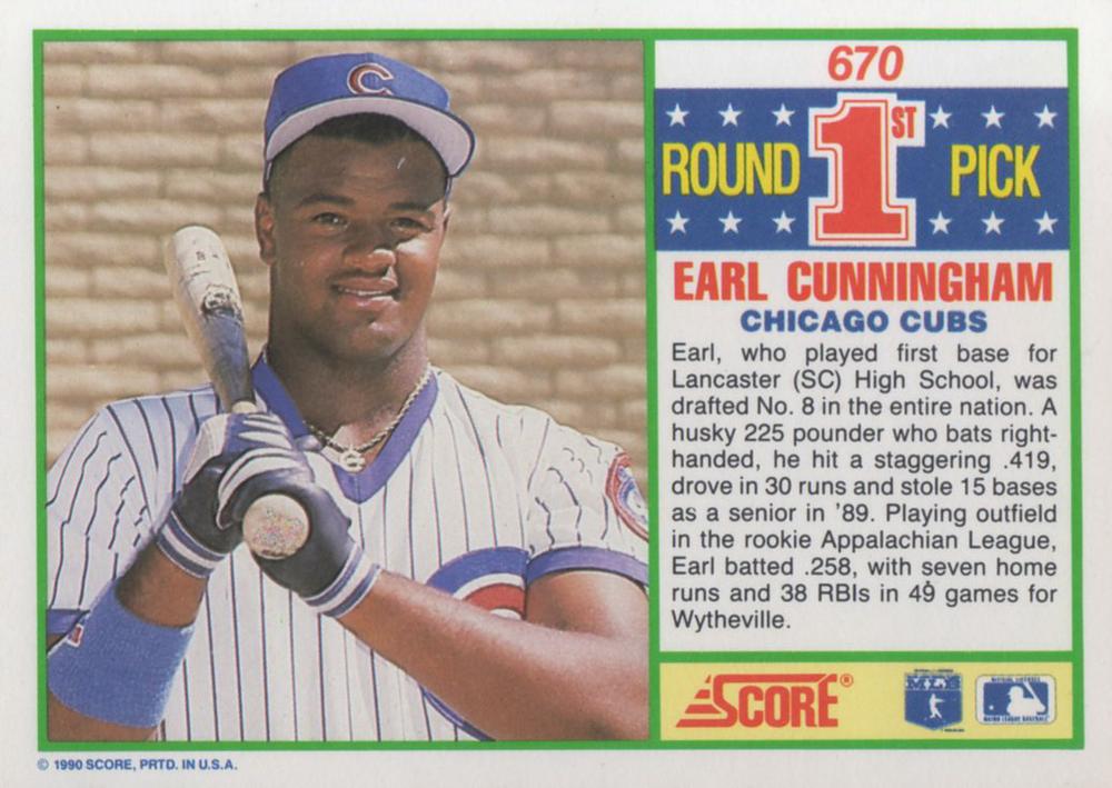 Earl Cunningham  baseball card collectible - Main Image 2