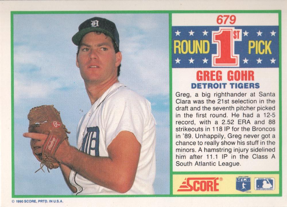 Greg Gohr  baseball card collectible - Main Image 2