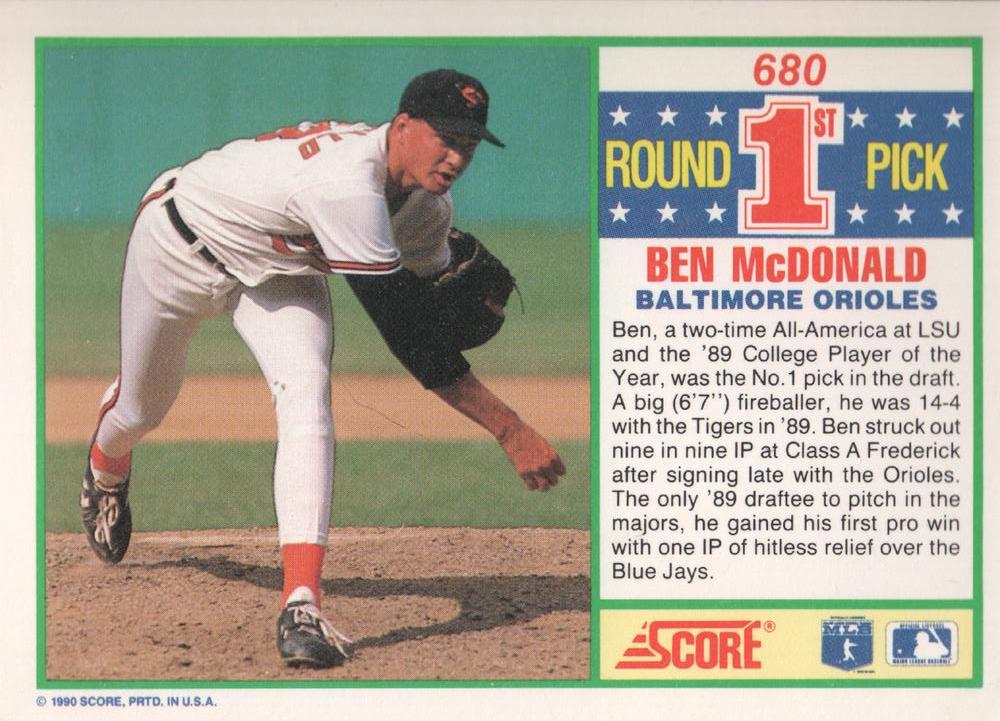 Ben McDonald  baseball card collectible - Main Image 2