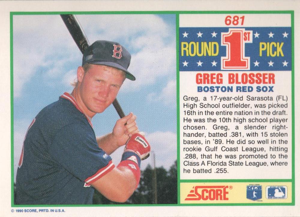 Greg Blosser  baseball card collectible - Main Image 2